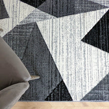 Load image into Gallery viewer, Extra Long Geometric Grey Runner Rug - Boston