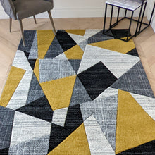 Load image into Gallery viewer, Long Ochre Yellow Abstract Runner Rug - Boston