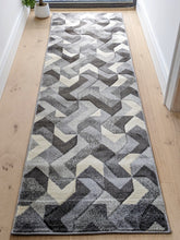 Load image into Gallery viewer, Monochrome Grey Zig Zag Rug - Boston