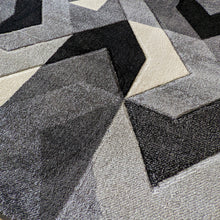 Load image into Gallery viewer, Monochrome Grey Zig Zag Rug - Boston