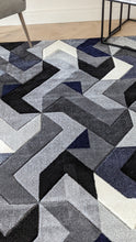 Load image into Gallery viewer, Navy and Grey Arrow Geometric Rug - Boston