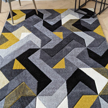 Load image into Gallery viewer, Modern Ochre Yellow Zig Zag Runner Rug - Boston