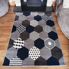 Load image into Gallery viewer, Cheap Modern Geometric Navy Rug Rugs Rugs for sale