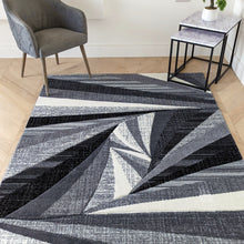 Load image into Gallery viewer, Grey Splinter Geometric Living Room Rug - Boston