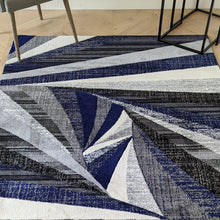 Load image into Gallery viewer, Navy Blue Splinter Geometric Living Room Rug - Boston