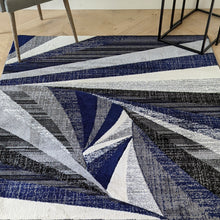 Load image into Gallery viewer, Long Navy Blue Splinter Hall Runner Rug - Boston