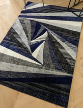 Load image into Gallery viewer, Navy Blue Splinter Geometric Living Room Rug - Boston