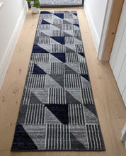 Load image into Gallery viewer, Navy Blue Triangles Area Rug - Boston