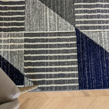 Load image into Gallery viewer, Navy Blue Long Geo Hall Runner Rug - Boston