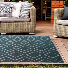 Load image into Gallery viewer, Green Reversible Moroccan Trellis Outdoor Rug - Capri