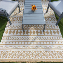 Load image into Gallery viewer, Yellow Fringed Scandi Flatweave Outdoor Rug - Casa