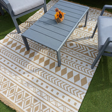 Load image into Gallery viewer, Yellow Fringed Scandi Flatweave Outdoor Rug - Casa