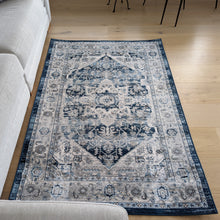 Load image into Gallery viewer, Distressed Blue Vintage Flatweave Living Room Rug - Denver