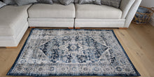 Load image into Gallery viewer, Distressed Blue Vintage Flatweave Living Room Rug - Denver