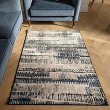 Load image into Gallery viewer, Dark Blue Distresssed Scandi Living Room Rug - Denver