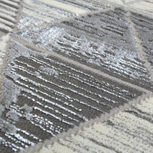 Load image into Gallery viewer, Grey Carved High Shine Geometric Rug - Holm