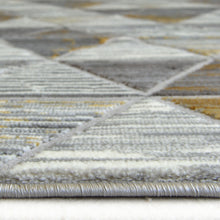 Load image into Gallery viewer, Yellow and Grey Carved High Shine Living Room Rug - Holm