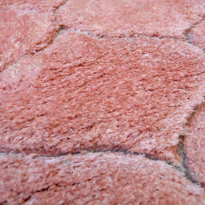 Pink Carved Washable Shaggy Rug - Kasta