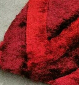 Red Shimmering High Pile Shaggy Rug - Hackney