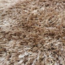 Load image into Gallery viewer, Latte Shimmering Polyester Shaggy Rug - Heavy Deco