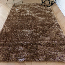Load image into Gallery viewer, Latte Shimmering Polyester Shaggy Rug - Heavy Deco