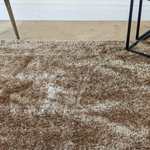 Load image into Gallery viewer, Latte Shimmering Polyester Shaggy Rug - Heavy Deco