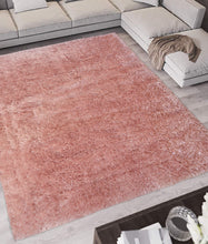 Load image into Gallery viewer, Pink Super Soft Shimmering Polyester Shaggy Rug - Dokka
