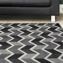 Load image into Gallery viewer, Grey Chevron Flatweave Living Room Rug - Islay