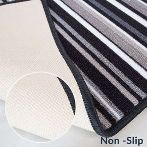 Grey Striped Non Slip and Washable Runner Mat - Barrier