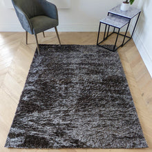 Load image into Gallery viewer, Grey Non Shed Shiney Polyester Shaggy Rugs - Lush