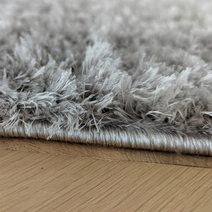 Silver Two Tone Polyester Shaggy Rugs - Lush