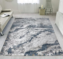 Load image into Gallery viewer, Navy Blue Abstract Living Room Rug - Tuscana