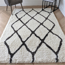 Load image into Gallery viewer, Ivory Moroccan Trellis Shaggy Hall Runner - Alaska