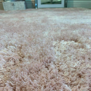 Washable Pink Shaggy Living Room Rug - Savi