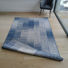 Load image into Gallery viewer, Blue Patchwork Reversible Outdoor Rug - Capri