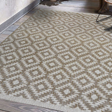 Load image into Gallery viewer, Natural Weatherproof Geometric Outdoor Rug - Compass