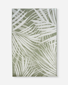 Olive Green Tropical Indoor and Outdoor Rug - Compass