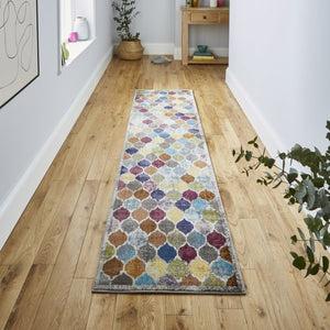 Moroccan Multicoloured Geometric Rug - 16th Avenue