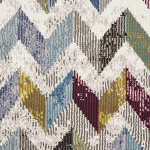 Multicoloured Chevron Print Living Room Rug - 16th Avenue