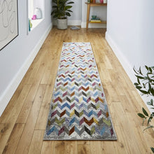 Load image into Gallery viewer, Multicoloured Chevron Print Living Room Rug - 16th Avenue