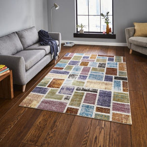 Multicoloured Blocks Living Room Rug - 16th Avenue