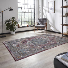 Load image into Gallery viewer, Fuschia &amp; Blue Oriental Area Rug - Malmo