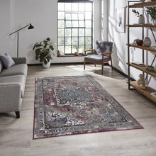 Load image into Gallery viewer, Fuschia &amp; Blue Oriental Area Rug - Malmo
