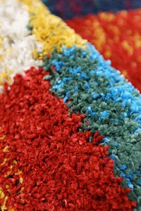 Vibrant Multicoloured Blocks Shaggy Rug - Bursa