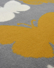 Load image into Gallery viewer, Grey and Ochre Butterfly Print Living Room Rugs - Islay