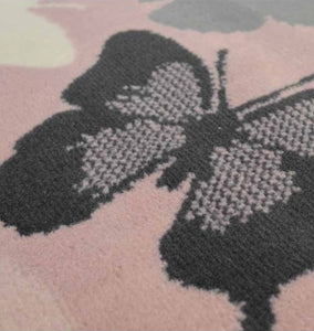 Eye Catching Pink Butterfly Print Living Room Rugs - Islay