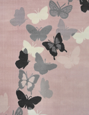 Eye Catching Pink Butterfly Print Living Room Rugs - Islay