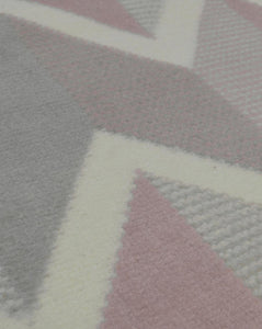 Pink and Grey Chevron Print Living Room Rugs - Islay