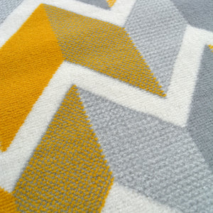 Yellow Grey Chevron Flatweave Living Room Rugs - Islay