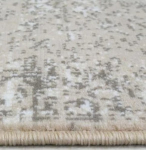 Classic Distressed Traditional Cream Living Room Rugs - Islay